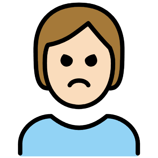 Person Pouting Light Skin Tone Emoji from OpenMoji Emoji Set