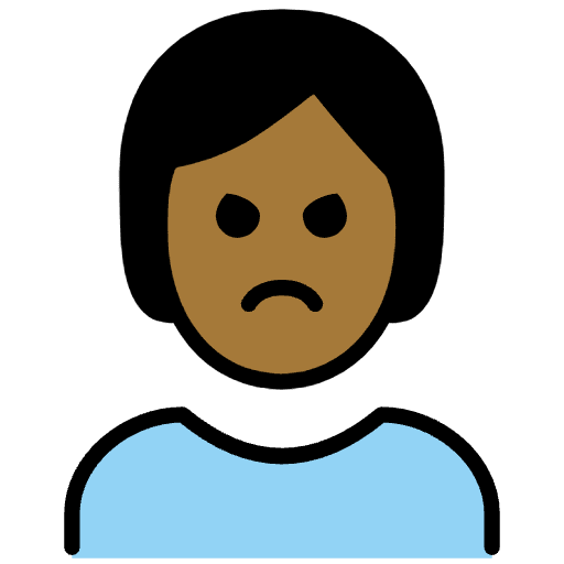Person Pouting Medium Dark Skin Tone Emoji from OpenMoji Emoji Set