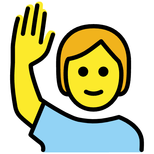 Person Raising Hand Emoji from OpenMoji Set