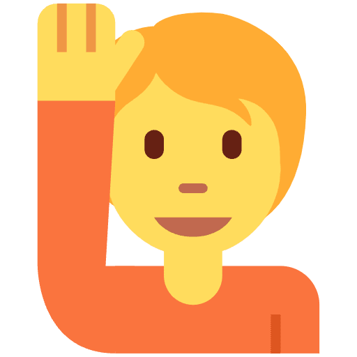 Person Raising Hand Emoji from Twemoji Set