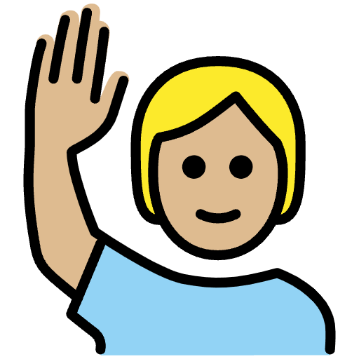 Person Raising Hand Medium Light Skin Tone Emoji from OpenMoji Emoji Set