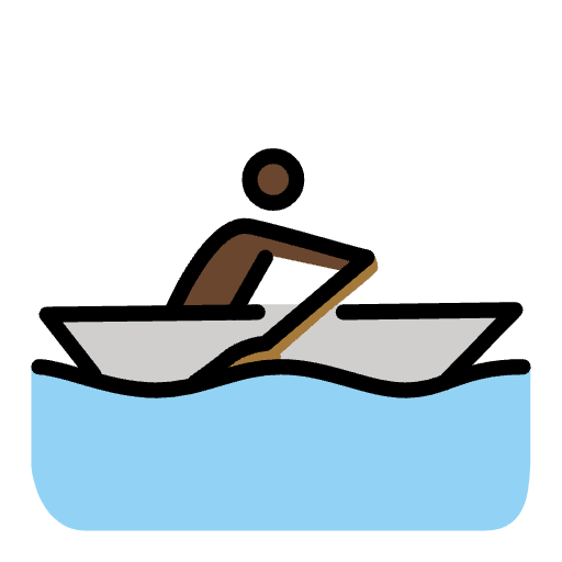 Person Rowing Boat Dark Skin Tone Element from OpenMoji Emoji Set