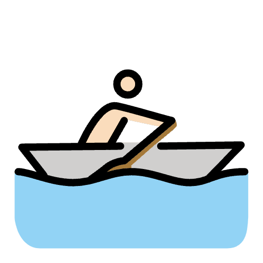 Person Rowing Boat Light Skin Tone Element from OpenMoji Emoji Set