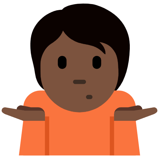 Person Shrugging Dark Skin Tone Emoji from Twemoji Set