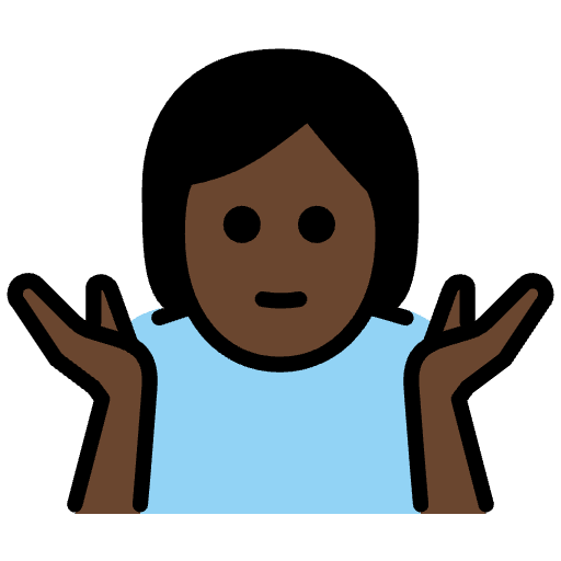 Person Shrugging Dark Skin Tone Emoji from OpenMoji Set