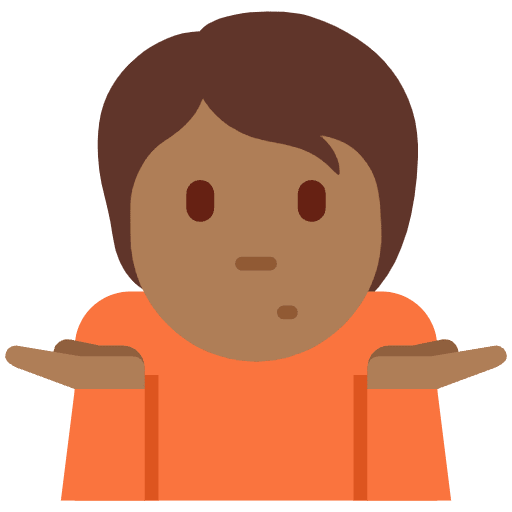 Person Shrugging Medium Dark Skin Tone Emoji from Twemoji Emoji Set