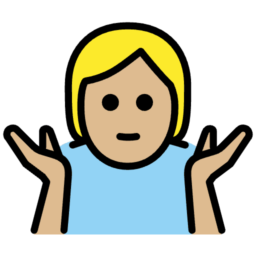 Person Shrugging Medium Light Skin Tone Element from OpenMoji Emoji Set