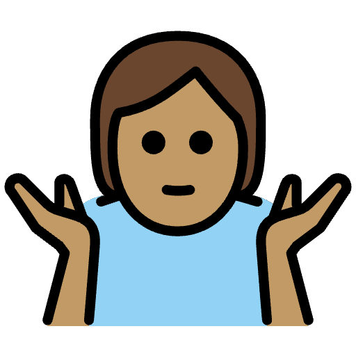 Person Shrugging Medium Skin Tone Emoji from OpenMoji Emoji Set