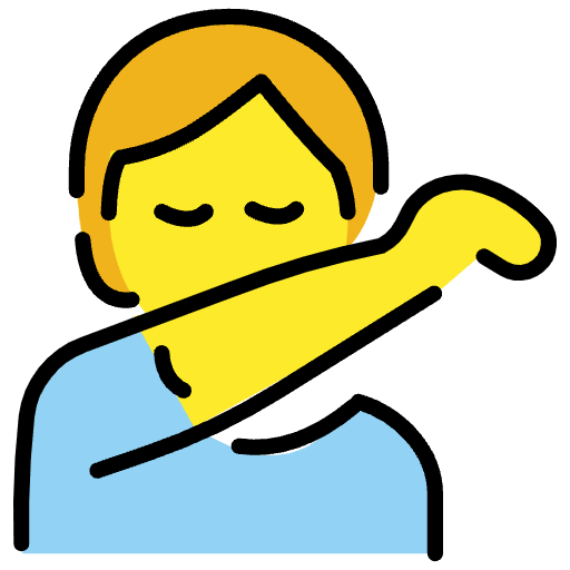 Person Sneezing Into Elbow Emoji from OpenMoji Emoji Set