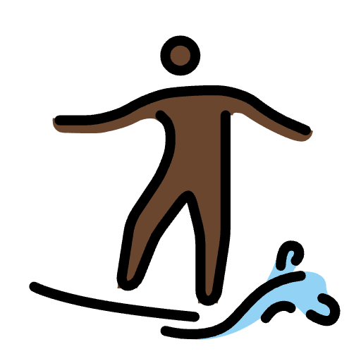 Person Surfing Dark Skin Tone Emoji from OpenMoji Set