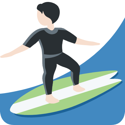 Person Surfing Light Skin Tone Emoji from Twemoji Set