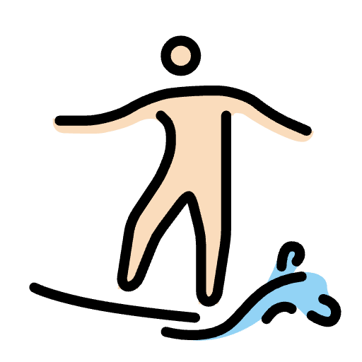Person Surfing Light Skin Tone Emoji from OpenMoji Set