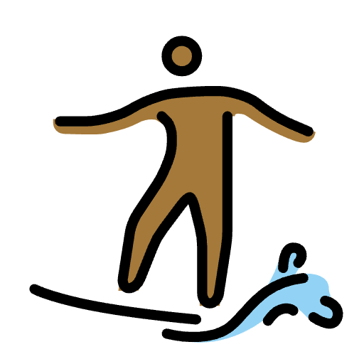 Person Surfing Medium Dark Skin Tone Emoji from OpenMoji Emoji Set