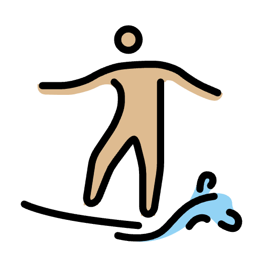Person Surfing Medium Light Skin Tone Element from OpenMoji Emoji Set