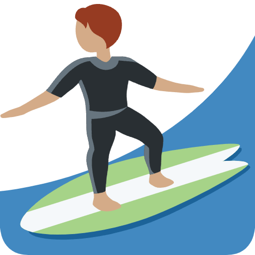 Person Surfing Medium Skin Tone Element from Twemoji Emoji Set