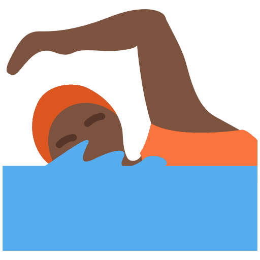 Person Swimming Dark Skin Tone Emoji from Twemoji Set