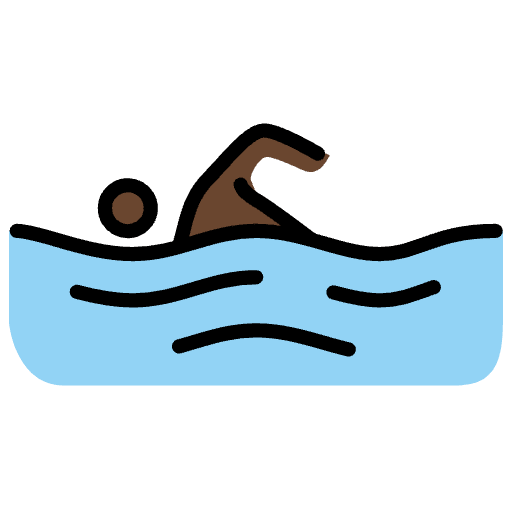 Person Swimming Dark Skin Tone Element from OpenMoji Emoji Set