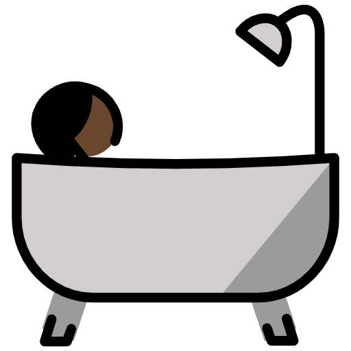 Person Taking Bath Dark Skin Tone Emoji from OpenMoji Emoji Set