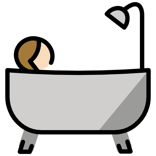 Person Taking Bath Light Skin Tone Emoji from OpenMoji Emoji Set