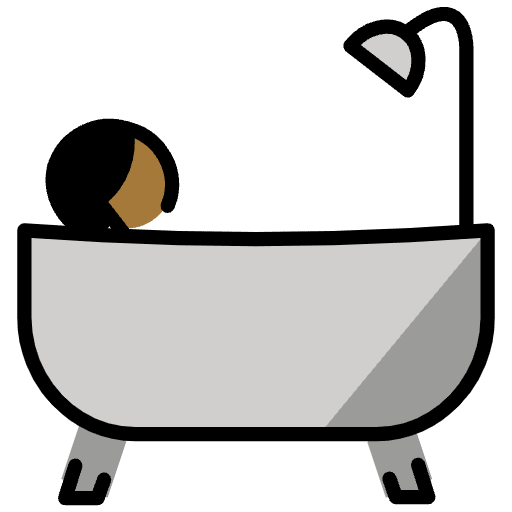 Person Taking Bath Medium Dark Skin Tone Emoji from OpenMoji Emoji Set