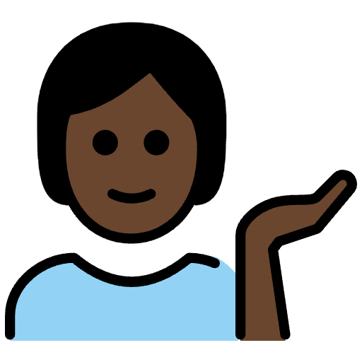 Person Tipping Hand Dark Skin Tone Emoji from OpenMoji Set