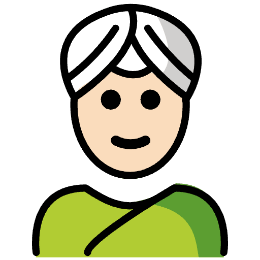 Person Wearing Turban Light Skin Tone Element from OpenMoji Emoji Set
