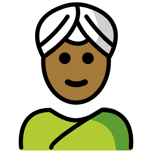 Person Wearing Turban Medium Dark Skin Tone Emoji from OpenMoji Emoji Set