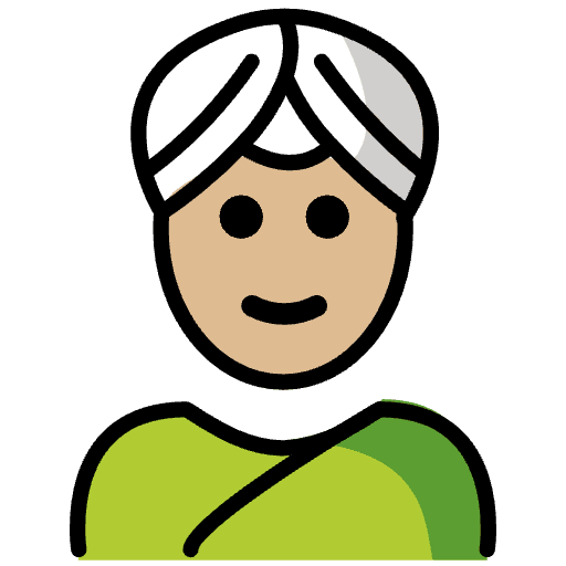 Person Wearing Turban Medium Light Skin Tone Element from OpenMoji Emoji Set