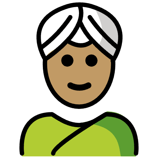 Person Wearing Turban Medium Skin Tone Emoji from OpenMoji Set