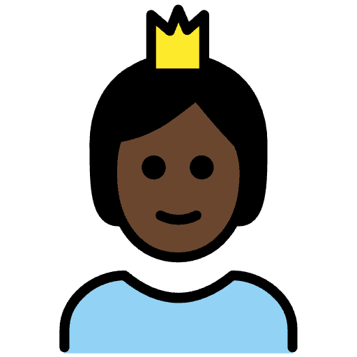 Person With Crown Dark Skin Tone Emoji from OpenMoji Emoji Set