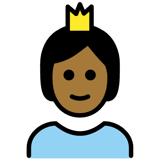 Person With Crown Medium Dark Skin Tone Element from OpenMoji Emoji Set