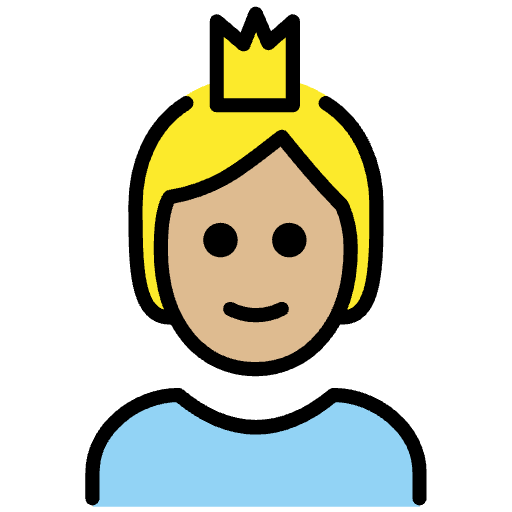 Person With Crown Medium Light Skin Tone Element from OpenMoji Emoji Set
