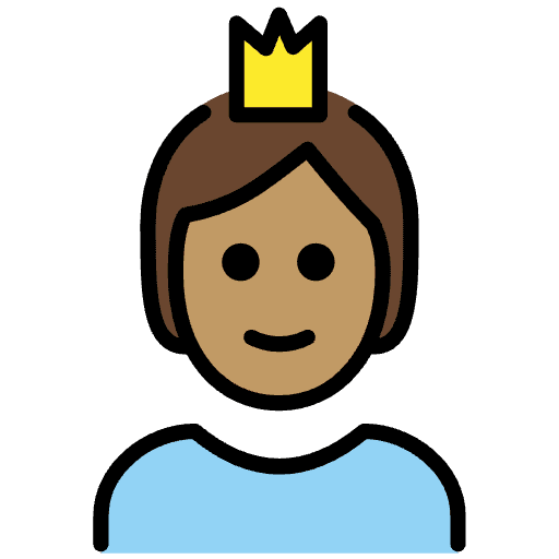 Person With Crown Medium Skin Tone Element from OpenMoji Emoji Set