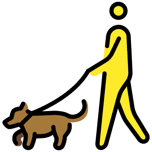 Person With Dog Emoji from OpenMoji Set