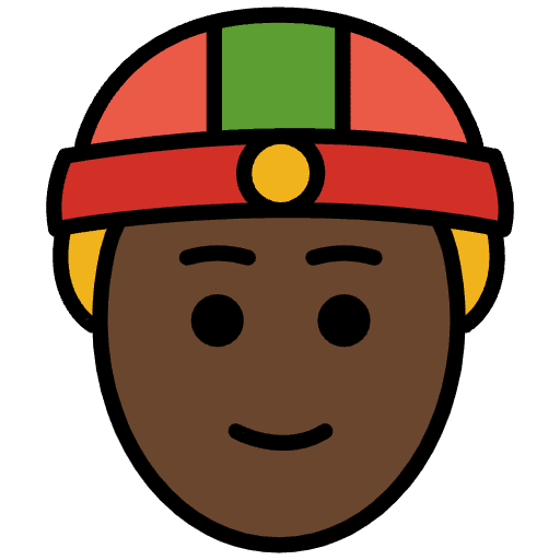 Person With Skullcap Dark Skin Tone Emoji from OpenMoji Emoji Set