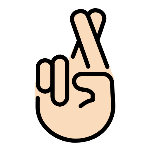 Crossed Fingers Light Skin Tone Emoji from OpenMoji Set