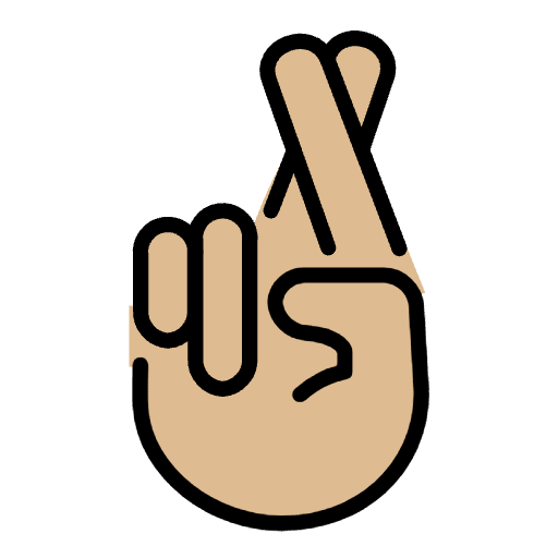 Crossed Fingers Medium Light Skin Tone Element from OpenMoji Emoji Set