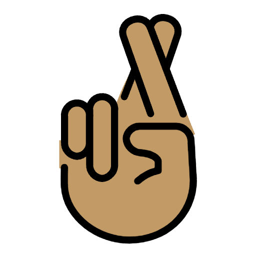 Crossed Fingers Medium Skin Tone Emoji from OpenMoji Set
