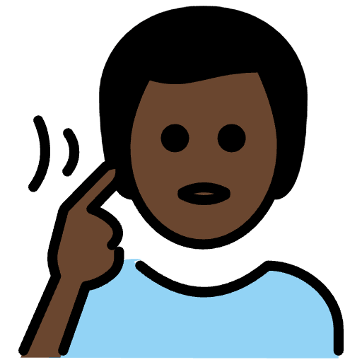 Deaf Man Dark Skin Tone Emoji from OpenMoji Set