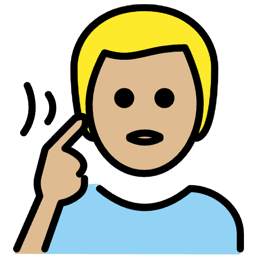Deaf Man Medium Light Skin Tone Element from OpenMoji Emoji Set