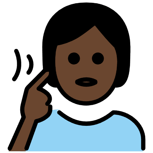 Deaf Person Dark Skin Tone Emoji from OpenMoji Set