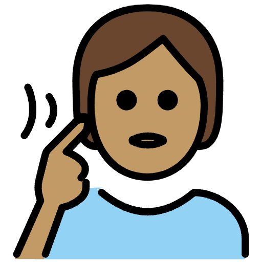 Deaf Person Medium Skin Tone Emoji from OpenMoji Emoji Set