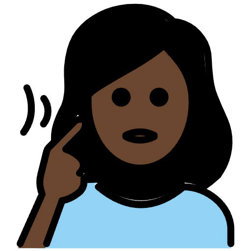 Deaf Woman Dark Skin Tone Emoji from OpenMoji Set