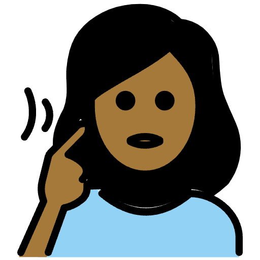 Deaf Woman Medium Dark Skin Tone Emoji from OpenMoji Set