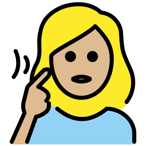 Deaf Woman Medium Light Skin Tone Emoji from OpenMoji Emoji Set