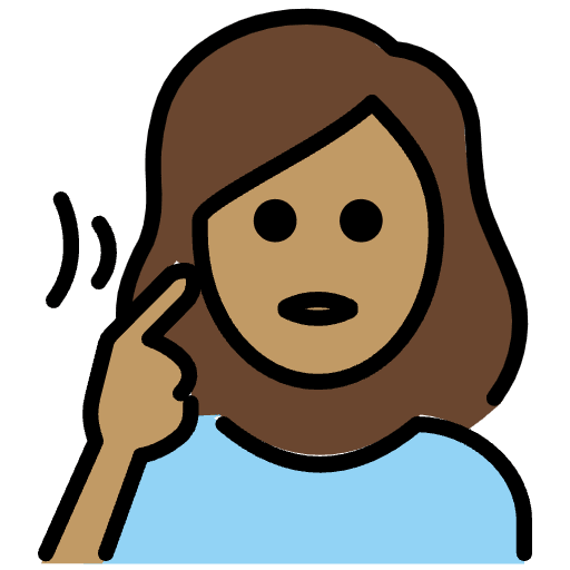Deaf Woman Medium Skin Tone Emoji from OpenMoji Set