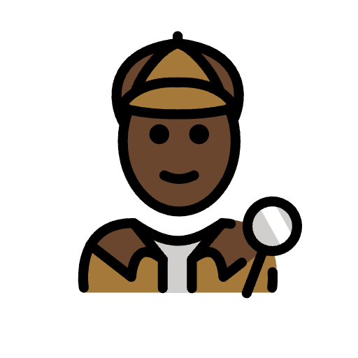 Detective Dark Skin Tone Emoji from OpenMoji Set