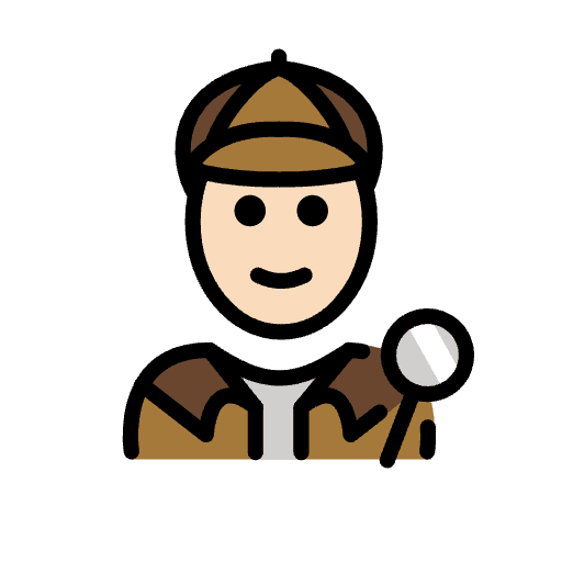 Detective Light Skin Tone Emoji from OpenMoji Set