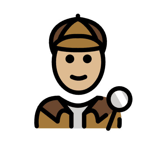Detective Medium Light Skin Tone Emoji from OpenMoji Emoji Set