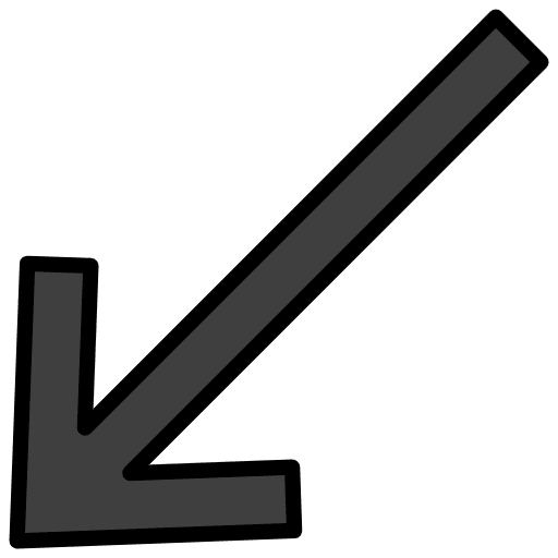 Down Left Arrow Emoji from OpenMoji Emoji Set